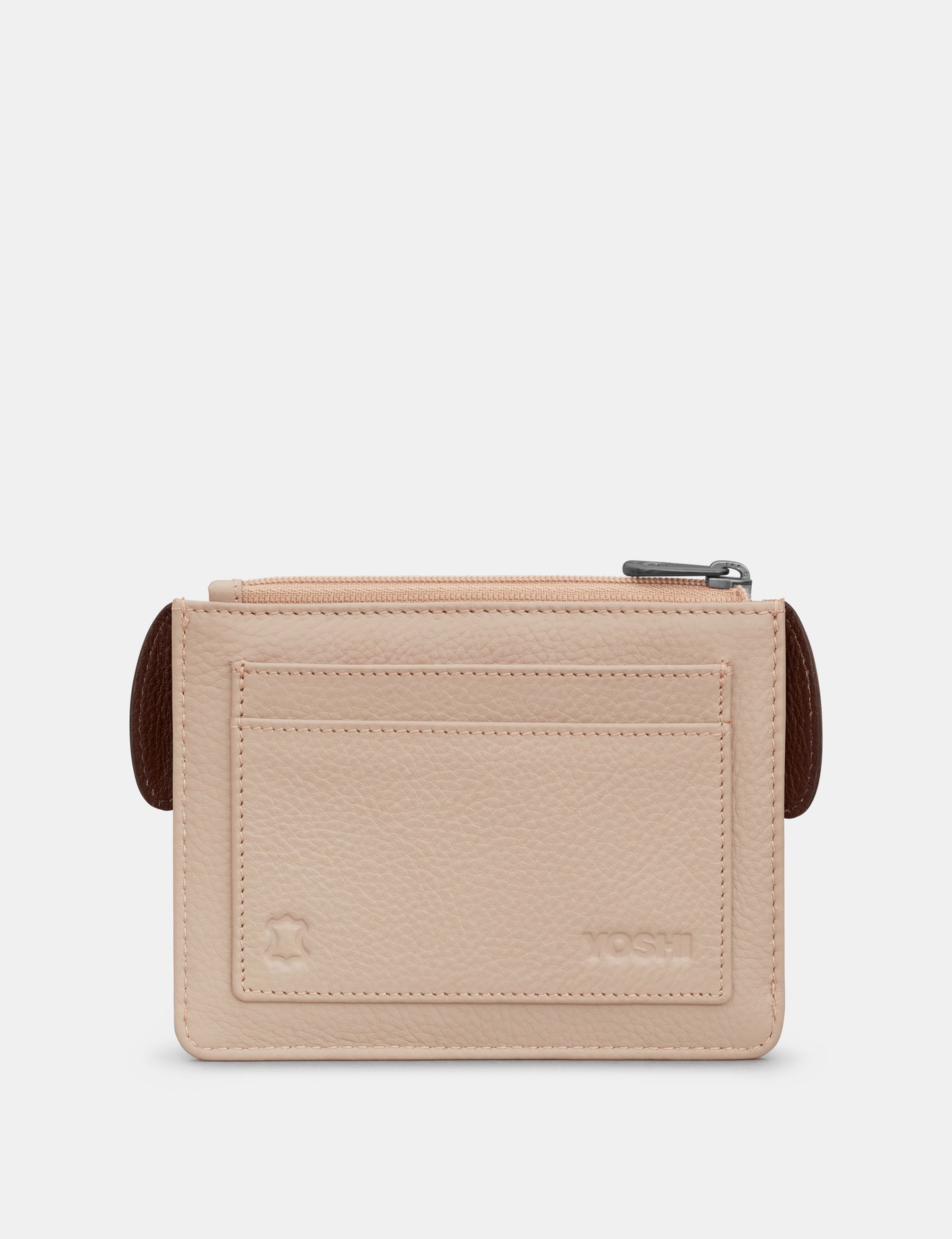 Percy The Pug Dog Zip Top Leather Purse